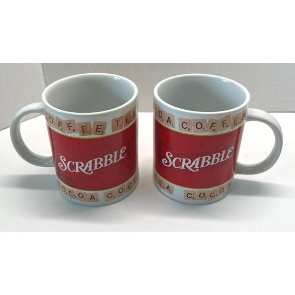 Scrabble Board Game Coffee Mug Set Tea Cocoa Cup Retro Game Night - Picture 2 of 9